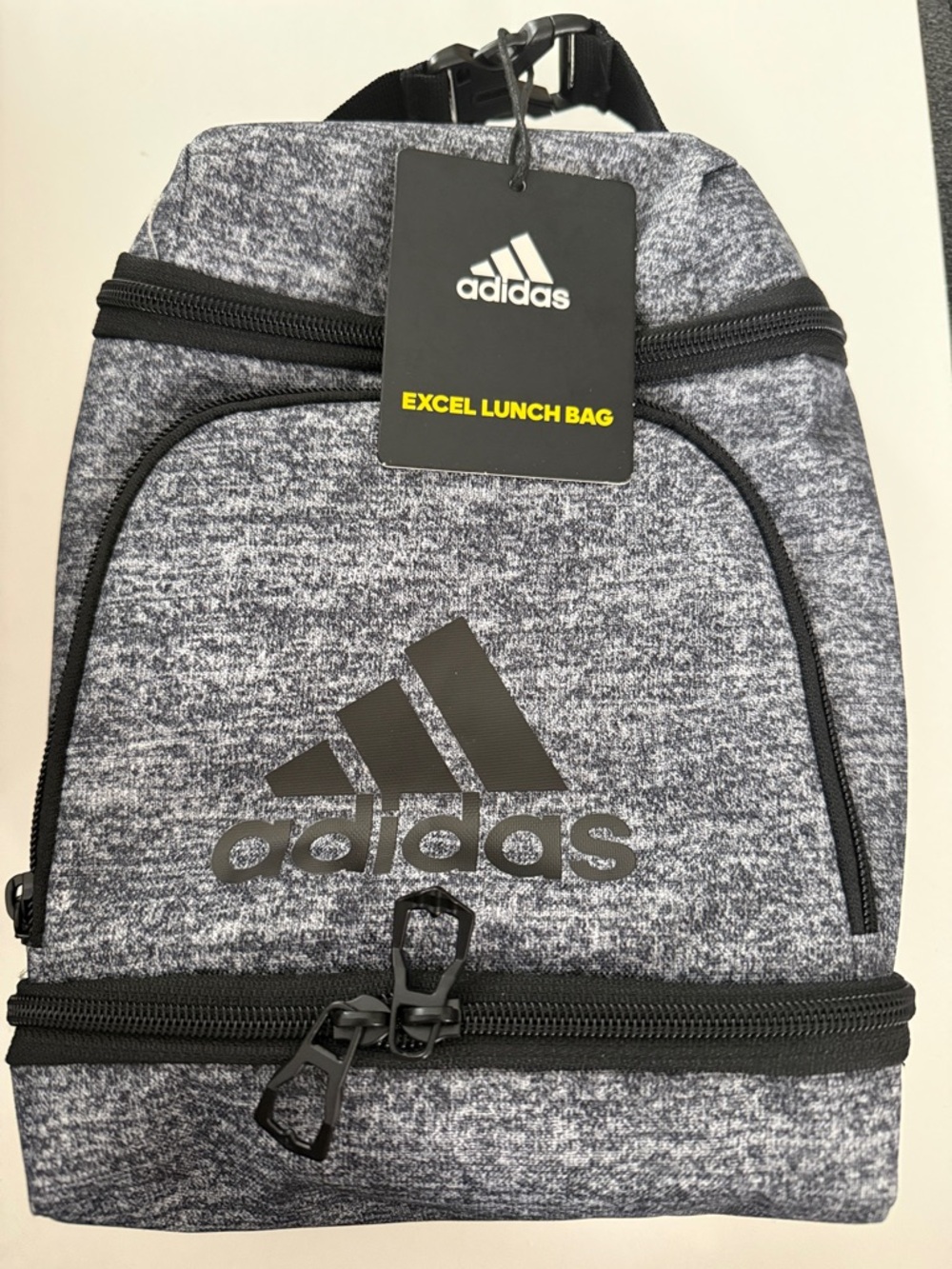 adidas Gray Excel Kids Lunch Bag with Black Logo